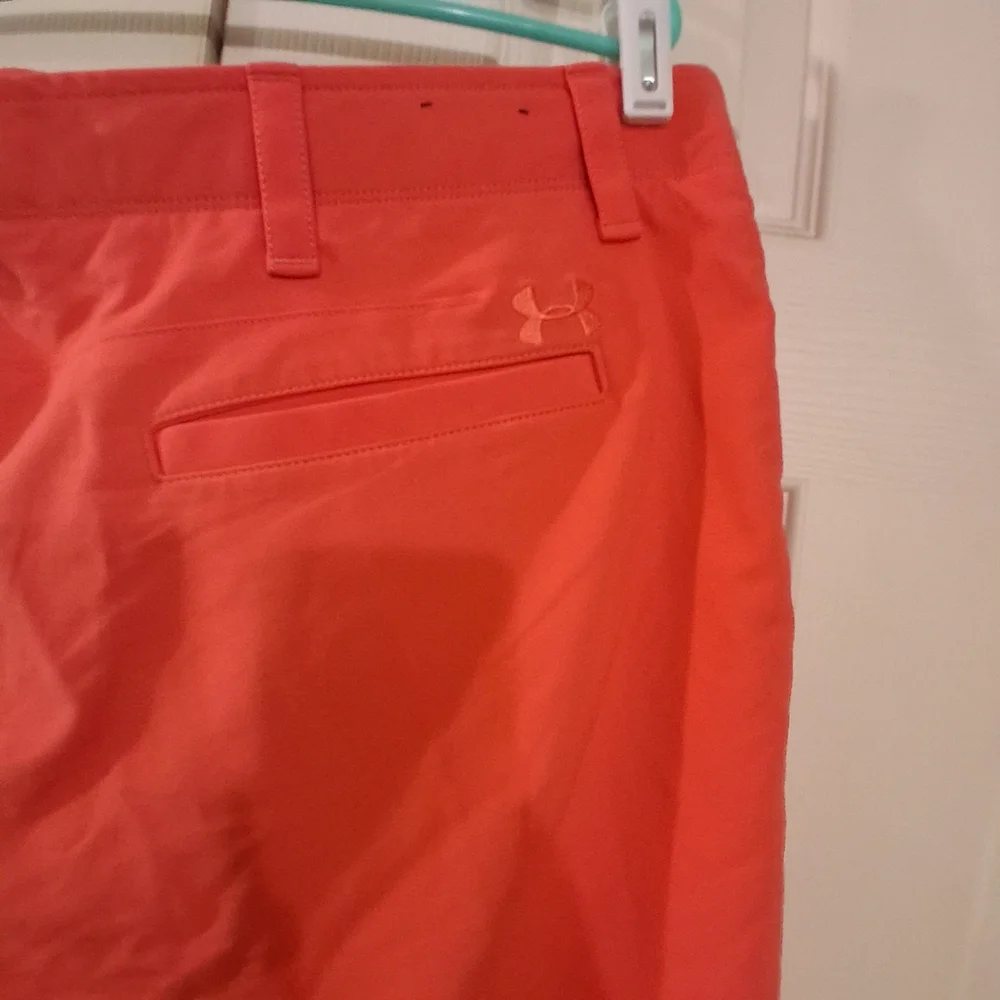Under Armour Men's Bright Coral Flat Front Golf Shorts